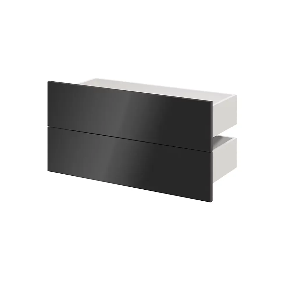 Tiroir anthracite brillant GoodHome Atomia H. 18,5 x L. 74,4 x P. 30 cm vendu par 2