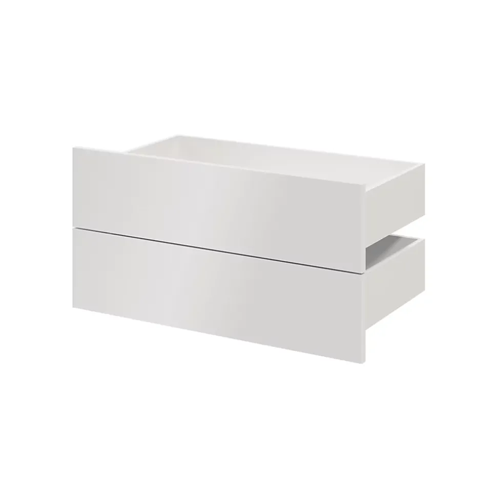 Tiroir blanc brillant GoodHome Atomia H. 18,5 x L. 74,4 x P. 39 cm vendu par 2