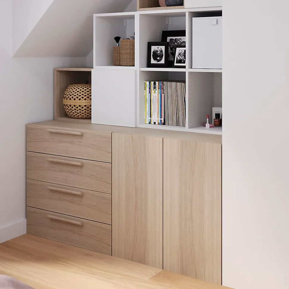 Tiroir effet chêne GoodHome Atomia H. 18,5 x L. 74,4 x p 50 cm vendu par 2