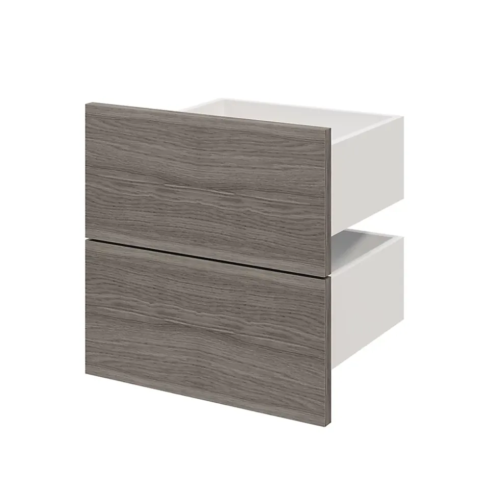Tiroir effet chêne grisé GoodHome Atomia H. 18,5 x l. 37,2 x P. 30 cm vendu par 2