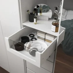 Tiroir intérieur avec façade verre blanc GoodHome Atomia H. 17 x L. 46,4 x P. 50 cm
