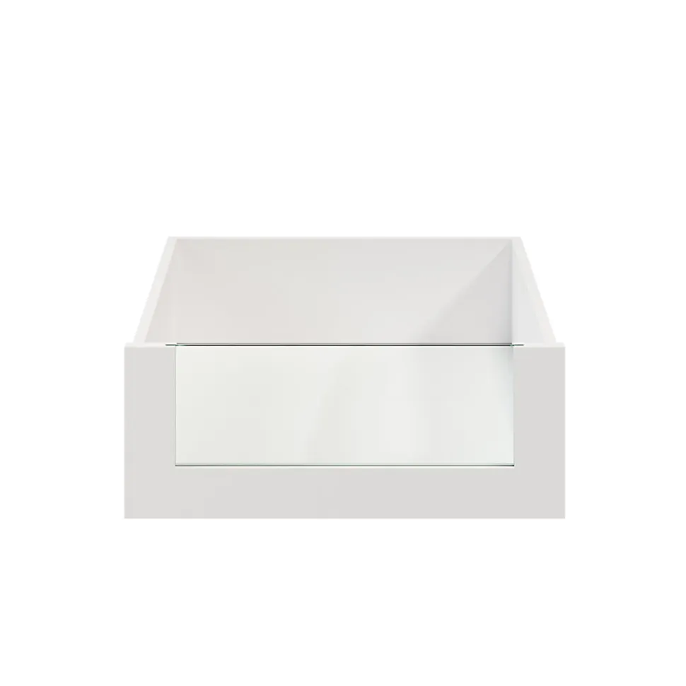 Tiroir intérieur avec façade verre blanc GoodHome Atomia H. 17 x L. 46,4 x P. 50 cm