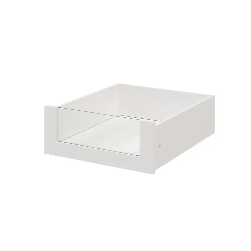 Tiroir intérieur avec façade verre blanc GoodHome Atomia H. 17 x L. 46,4 x P. 50 cm