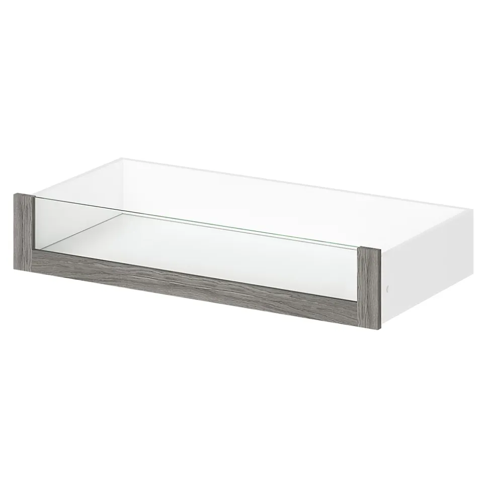 Tiroir intérieur avec façade verre chêne grisé Atomia L. 100 cm x P. 45 cm GoodHome