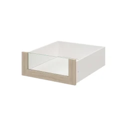 Tiroir intérieur avec façade verre effet chêne GoodHome Atomia H. 17 x L. 46,4 x P. 50 cm