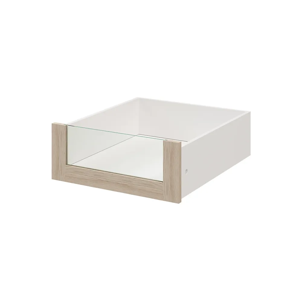 Tiroir intérieur avec façade verre effet chêne GoodHome Atomia H. 17 x L. 46,4 x P. 50 cm