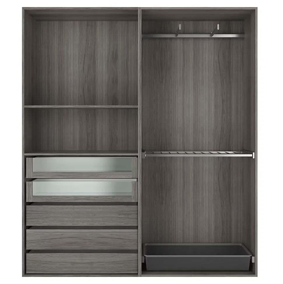 Tiroir intérieur avec façade verre blanc GoodHome Atomia H. 17 x L. 93,7 x P. 45 cm