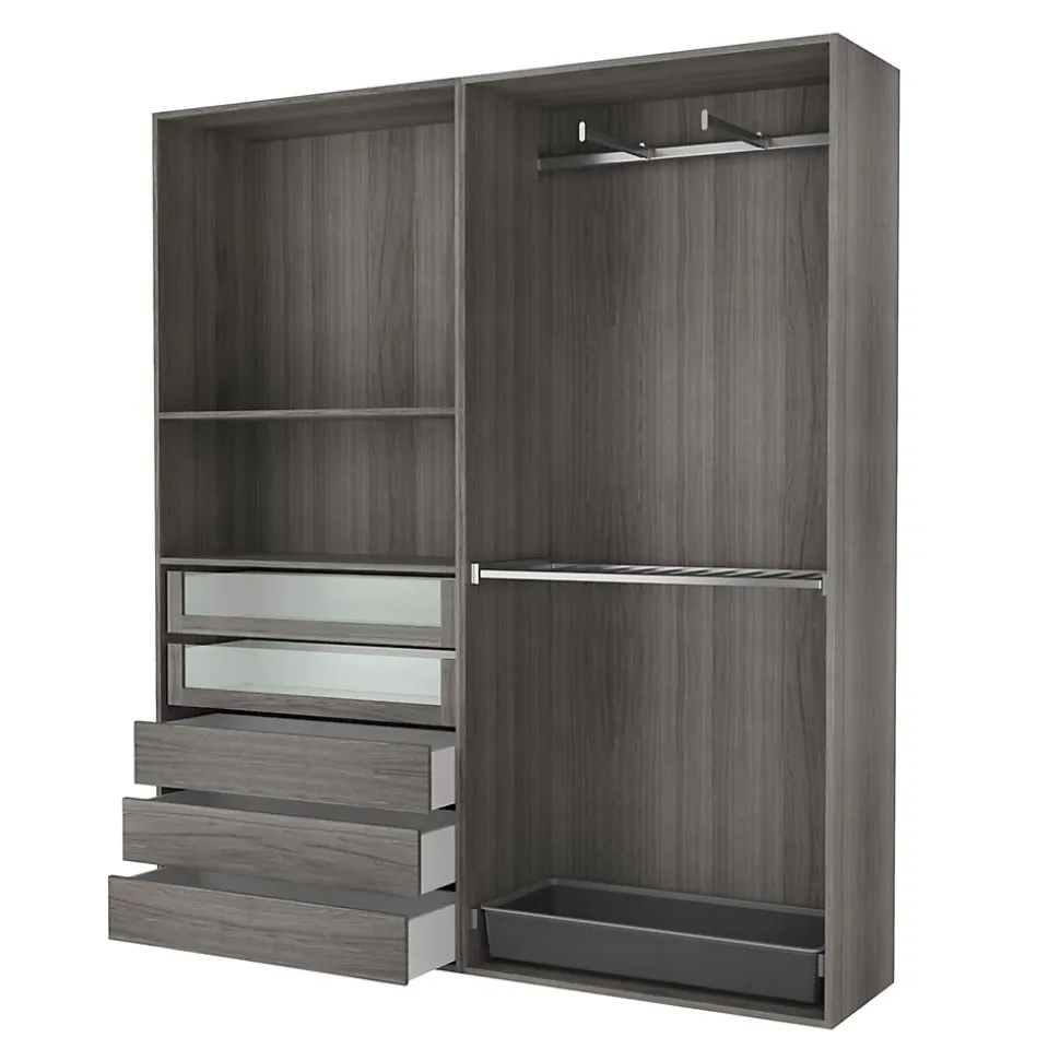 Tiroir intérieur avec façade verre blanc GoodHome Atomia H. 17 x L. 93,7 x P. 45 cm