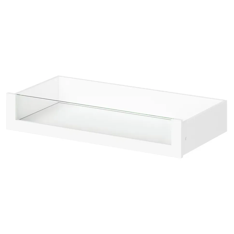 Tiroir intérieur avec façade verre blanc GoodHome Atomia H. 17 x L. 93,7 x P. 45 cm