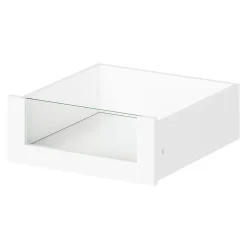Tiroir intérieur avec façade verre blanc GoodHome Atomia H. 17 x L. 43,7 x P. 45 cm