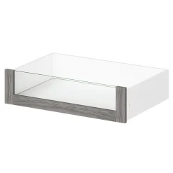 Tiroir intérieur avec façade verre chêne grisé Atomia L. 75 cm x P. 45 cm GoodHome