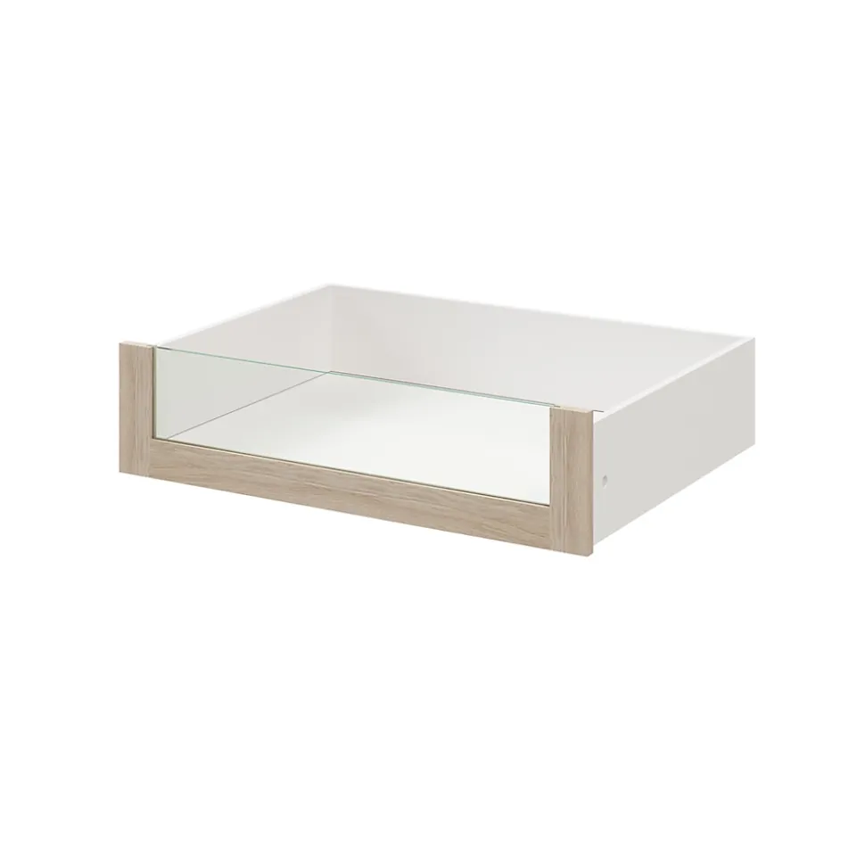 Tiroir intérieur avec façade verre effet chêne GoodHome Atomia H. 17 x L. 71,4 x P. 50 cm