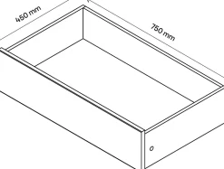 Tiroir intérieur blanc GoodHome Atomia H. 17 x L. 71,4 x P. 39 cm