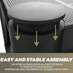 Titan S - Étagère modulaire 5 niveaux 60x30xH180 cm en résine noire