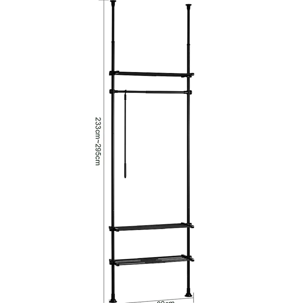 Télescopique Porte-vêtements Système de Penderie Télescopique, KLS07-Sch, SoBuy