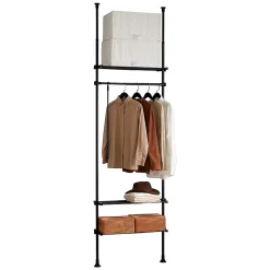 Télescopique Porte-vêtements Système de Penderie Télescopique, KLS07-Sch, SoBuy