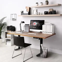 TM51 BK Structure pour bureau assis debout électrique Hauteur ajustable de 72 à 118 cm Charge max 70 kg Plateau à ajouter Duronic