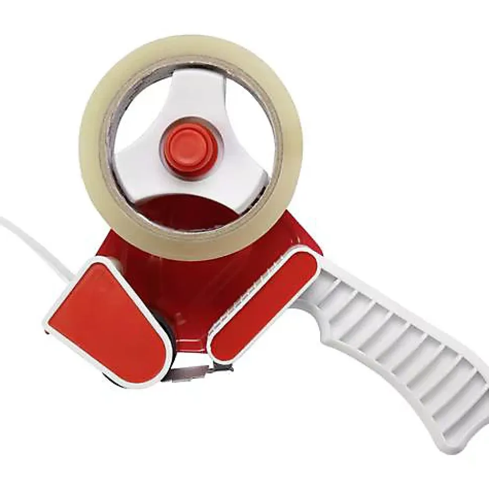 TOOLCRAFT Dévidoir ruban adhésif rouge et blanc pour rouleaux 50 mm et 66 m, 2 rouleaux, garantie 3 ans
