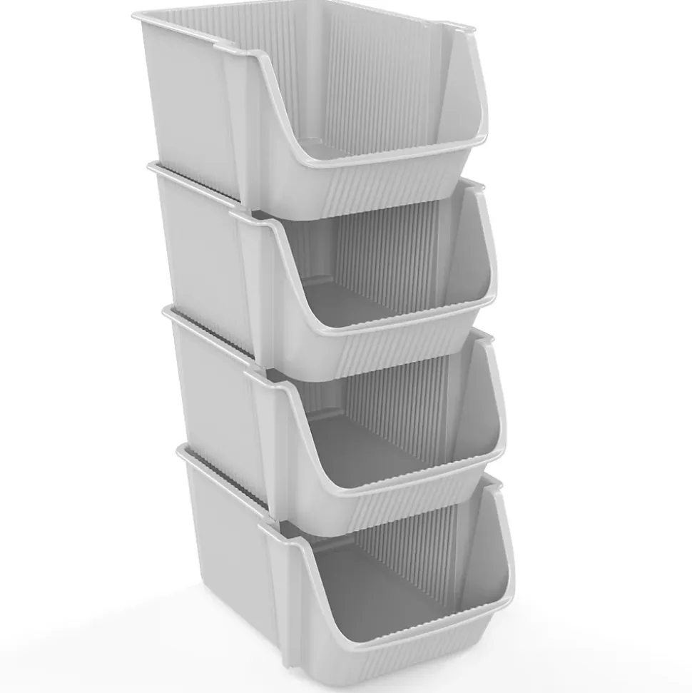 Tour de rangement 4 casiers empilables blanc
