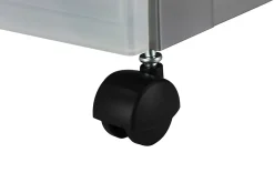 Tour de rangement plastique sur roulettes A4, 4 Grands Tiroirs, Argent, DC-304, Iris Ohyama