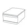 Tour en plastique 1 tiroir Kontor transparent H. 14 x L. 35 x P. 25,5 cm