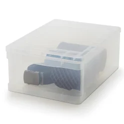 Tour en plastique 1 tiroir Kontor transparent H. 14 x L. 35 x P. 25,5 cm