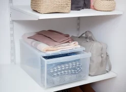 Tour en plastique 1 tiroir Kontor transparent H. 21,5 x L. 39 x P. 32 cm