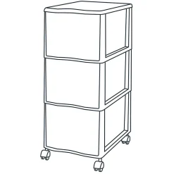 Tour en plastique 3 tiroirs Kontor gris H. 63,5 x L. 36,5 x 26 cm