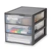 Tour en plastique 3 tiroirs Kontor gris H. 25,5 x L. 25.5 x P. 36 cm