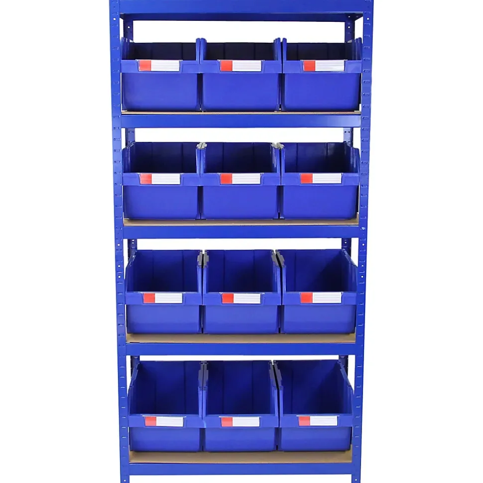 T-RAX Étagère Bleu 90cm avec 12 x Poubelles à Choix Rapide
