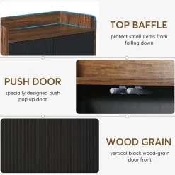 Tribesigns Armoire à chaussures avec portes à 5 niveaux Noir et marron