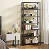 Tribesigns Bibliothèque Étagère Rangement 6 Niveaux, 190 cm Haute, Étroite, Autoportante pour Salon , 80x30x190 cm (Noir)