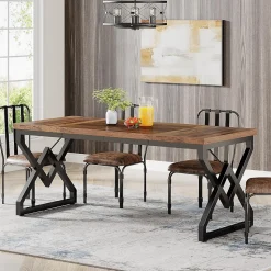 Tribesigns Bureau 160 cm en Bois Extra-épais et Cadre métallique