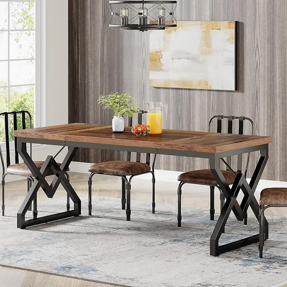 Tribesigns Bureau 160 cm en Bois Extra-épais et Cadre métallique