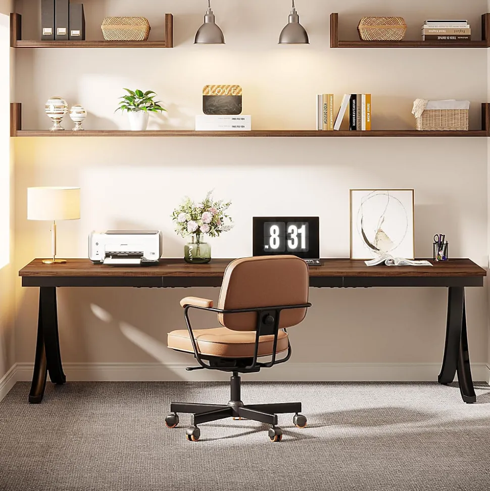 Tribesigns Bureau 200 cm Marron Rustique