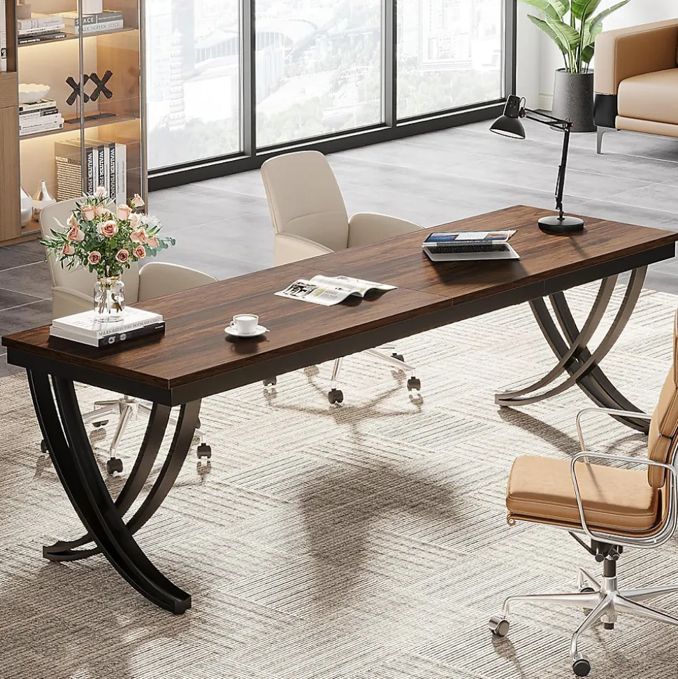 Tribesigns Bureau 200 cm Marron Rustique