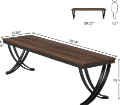 Tribesigns Bureau 200 cm Marron Rustique
