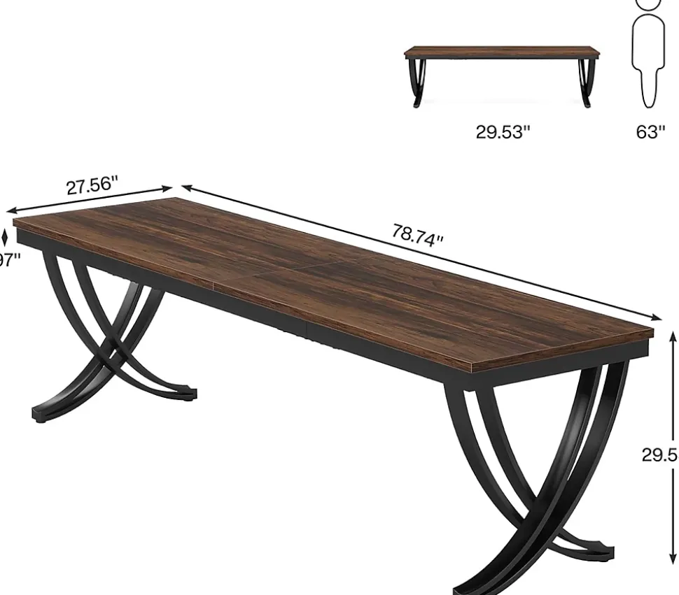 Tribesigns Bureau 200 cm Marron Rustique