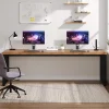 Tribesigns Bureau d'ordinateur Industrielle de 180 cm avec châssis métallique Robuste Marron