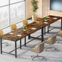 Tribesigns Bureau Extra Long 200cm Marron Vintage
