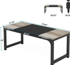 Tribesigns Bureau Gris Vintage et Noir