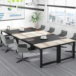 Tribesigns Bureau Gris Vintage et Noir