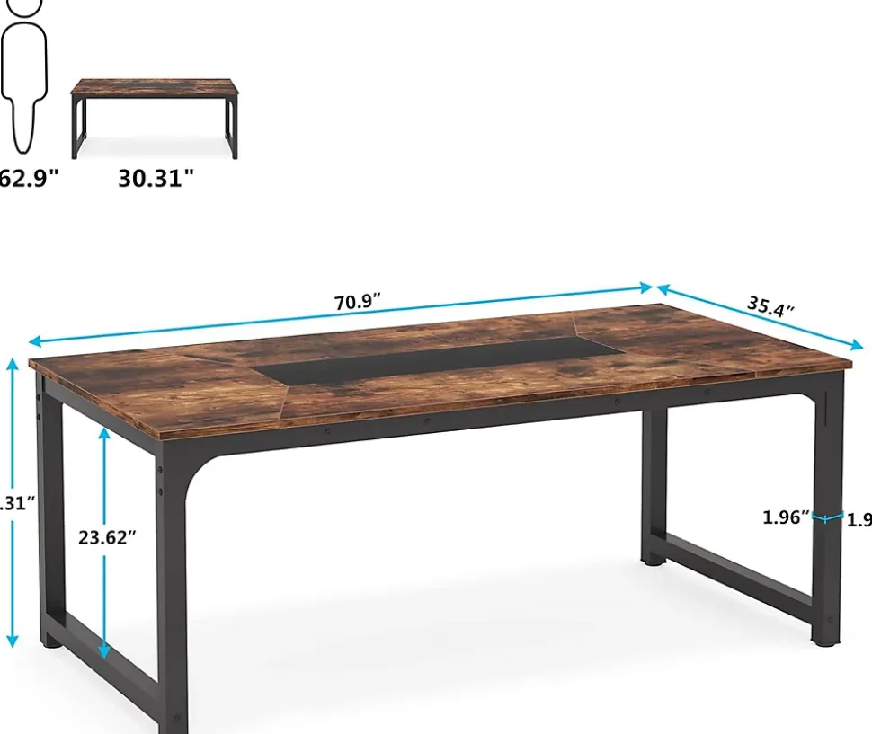 Tribesigns Bureau Informatique Marron Rustique