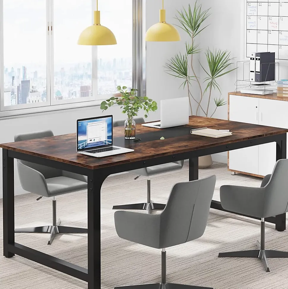 Tribesigns Bureau Informatique Marron Rustique