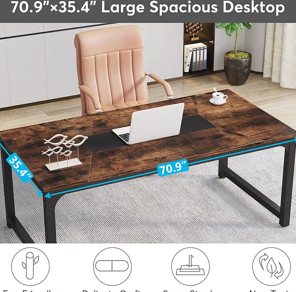 Tribesigns Bureau Informatique Marron Rustique