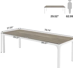 Tribesigns Bureau Informatique Double rectangle, Chêne