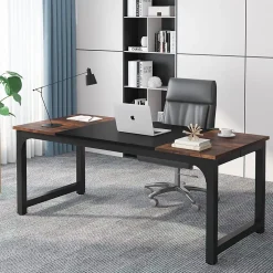 Tribesigns Bureau Marron Rustique et Noir