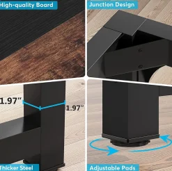 Tribesigns Bureau Marron Rustique et Noir