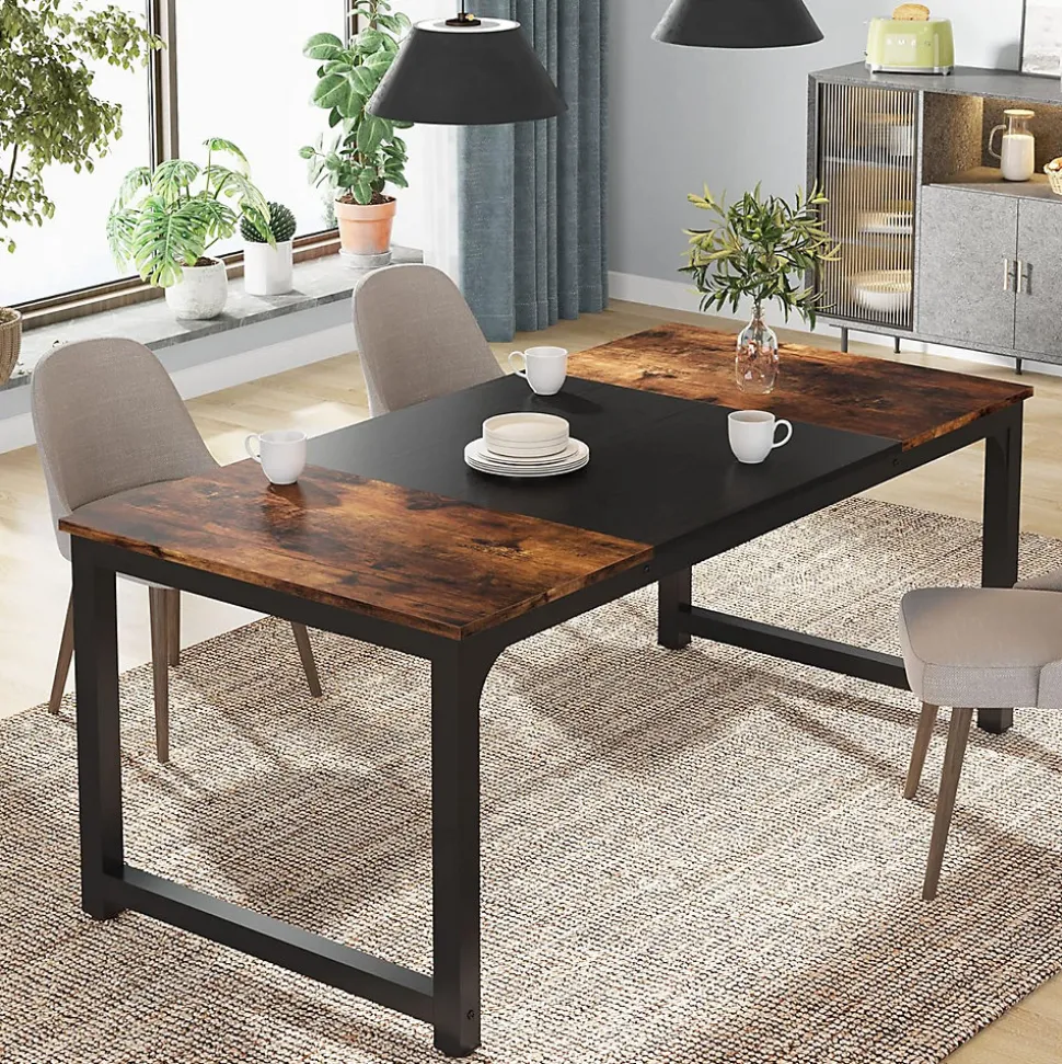 Tribesigns Bureau rectangle marron et noir