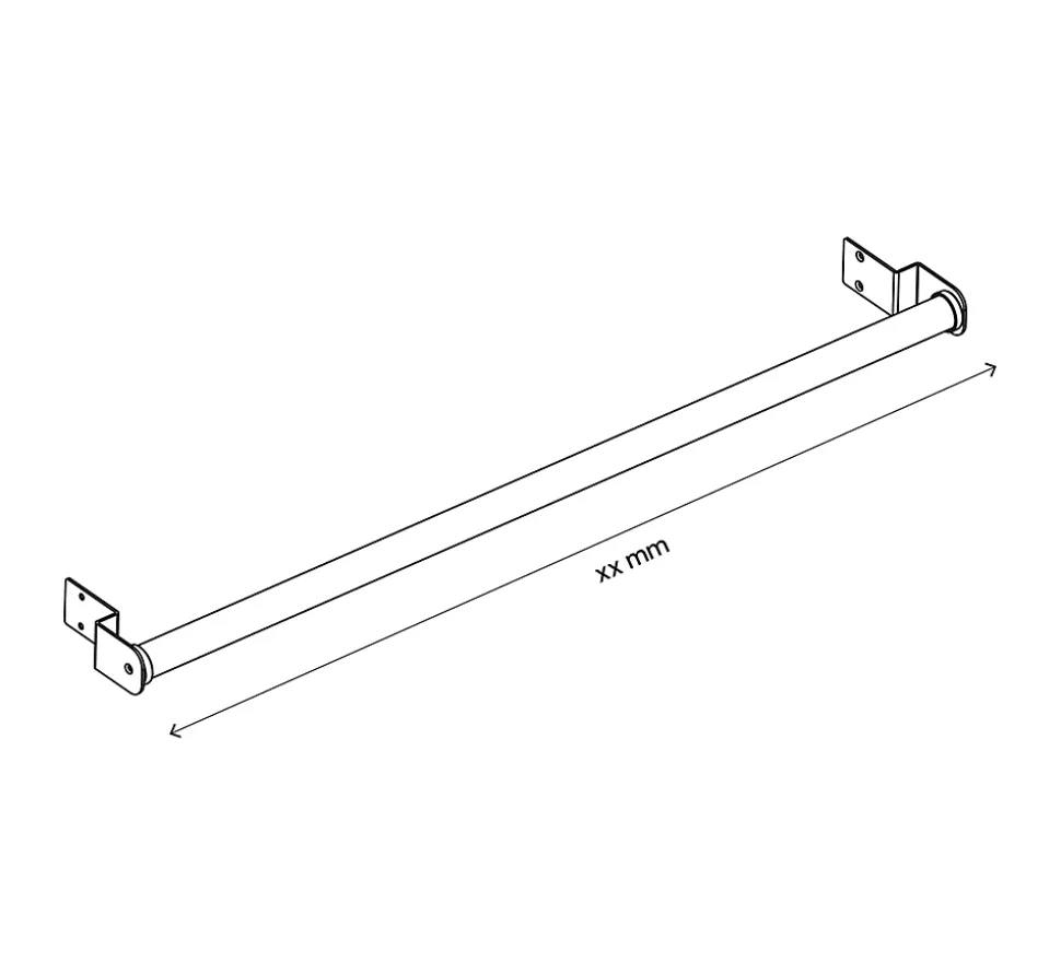Tringle à rideaux + 2 supports en "S" GoodHome Atomia 200 cm